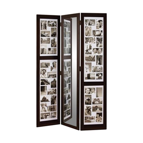 Kiera Grace Preston 65in x 42in Brown Triple Panel Collage Room Divider PN187346 RONA