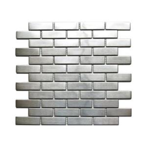 Eden Mosaic Tiles Large Brick Pattern Mosaic Tile - Stainless Steel - 11-Pack