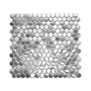 Eden Mosaic Tiles Penny Round Pattern Mosaic Tile - Stainless Steel - 11-Pack