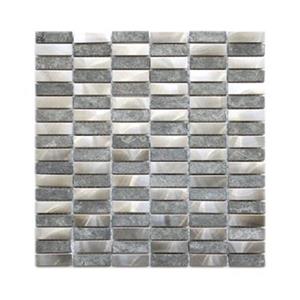 Eden Mosaic Tiles Stainless Bricks Grey Basalt Stone Mosaic Tile - 11-Pack