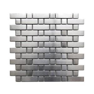 Eden Mosaic Tiles Brick and Square Pattern Mosaic Tile - Stainless - 11-Pack