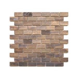 Eden Mosaic Tiles Medium Brick Mosaic Tile - Antique Copper - 11-Pack