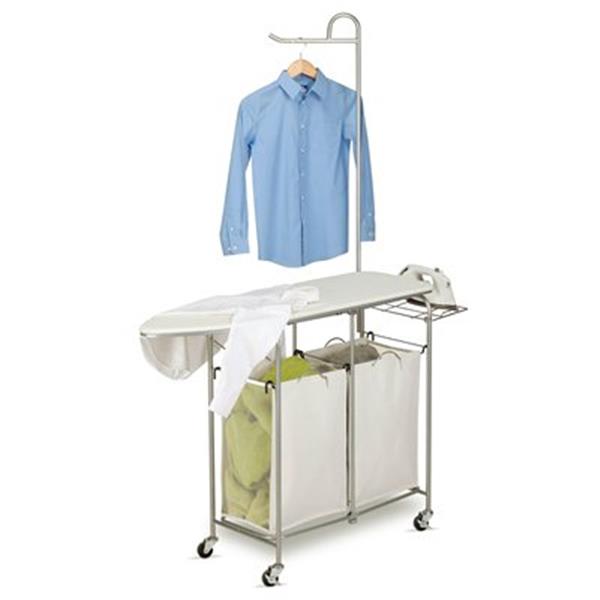 Honey Can Do 52in x 14in White Foldable Ironing Laundry Center And
