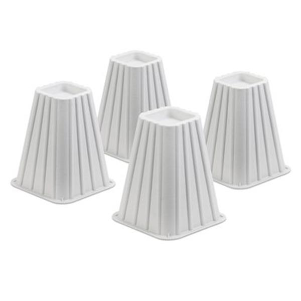 Honey Can Do 7.5-in White Bed Risers (Set of 4)