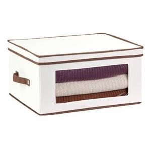 Honey Can Do 8.50-in x 13.88-in Off White Window Storage Box