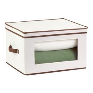 Honey Can Do 10.62-in x 13.50-in Off White Window Storage Box