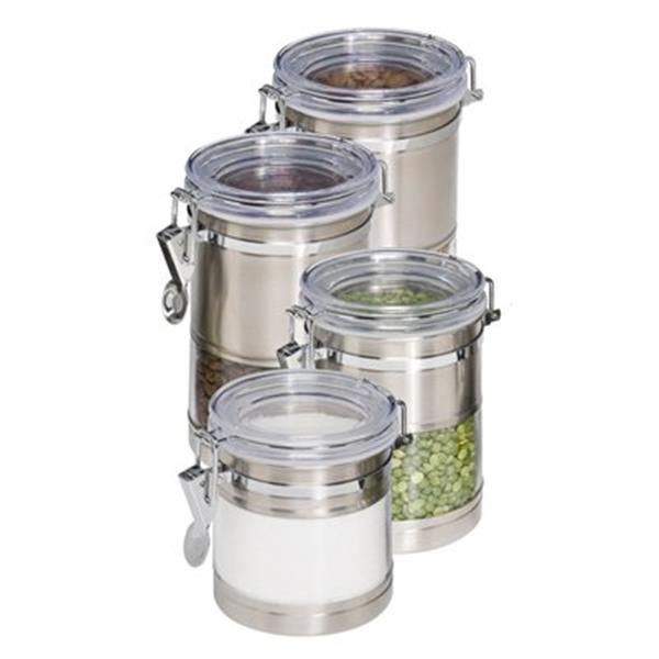 Honey Can Do Stainless and Acrylic Canisters (4 Pieces)