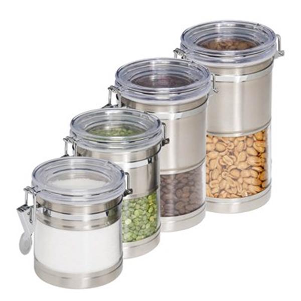 Honey Can Do Stainless and Acrylic Canisters (4 Pieces)