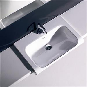 WS Bath Collections Kerasan 23.6-in x 15.7-in White Rectangular Bathroom Sink