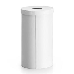 WS Bath Collections Complements White Eco Leather Laundry Basket