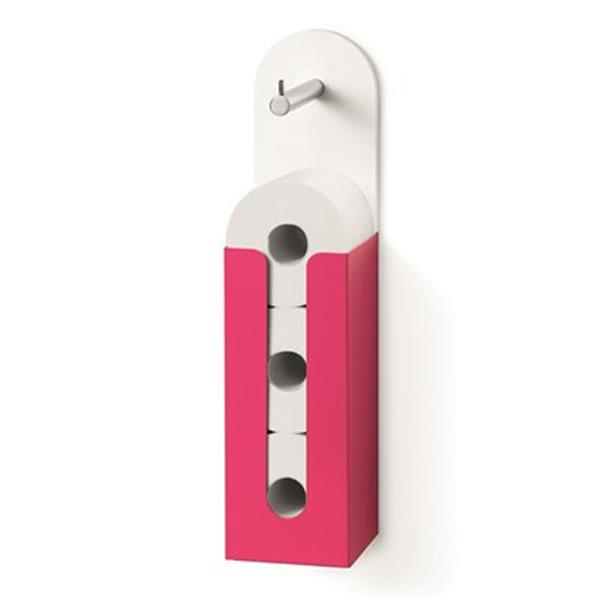 WS Bath Collections Inmucia 5135 Complements Fuchsia Toilet Paper Holder With Storage