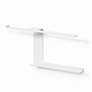 WS Bath Collections Piega 5136 Complements White Toilet Paper Holder And Multi Function Wall Bar