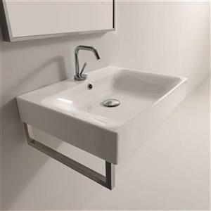WS Bath Collections Kerasan 23.6-in x 17.7-in White Rectangular Bathroom Sink