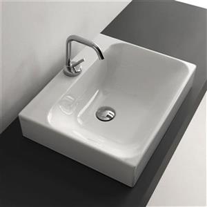 WS Bath Collections Kerasan 19.7-in x 15.7-in White Rectangular Inset Washbasin