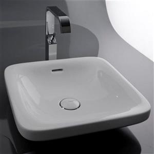 WS Bath Collections Start 45C 17.7-in x 17.7-in White Ceramica Valdama Square Bathroom Sink
