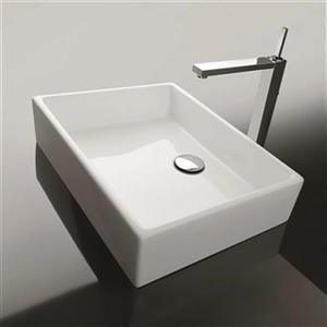 WS Bath Collections Unlimited 50A 19.7-in x 14.8-in White Ceramica Valdama Bathroom Sink