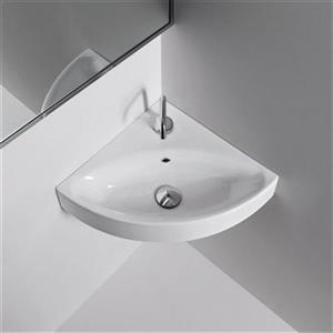 WS Bath Collections Kerasan 17.0-in x 17.7-in White Bathroom Sink