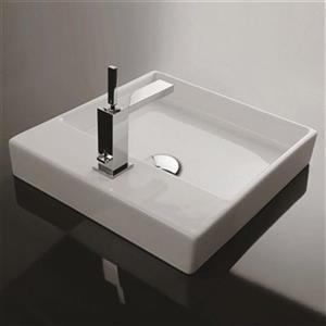 WS Bath Collections 17.7-in x 17.7-in White Ceramica Valdama Square Bathroom Sink
