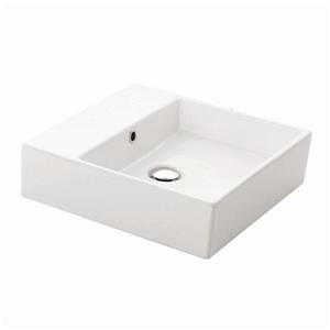 WS Bath Collections Ceramica Valdama 18.3-in x 18.3-in White Rectangular Bathroom Sink