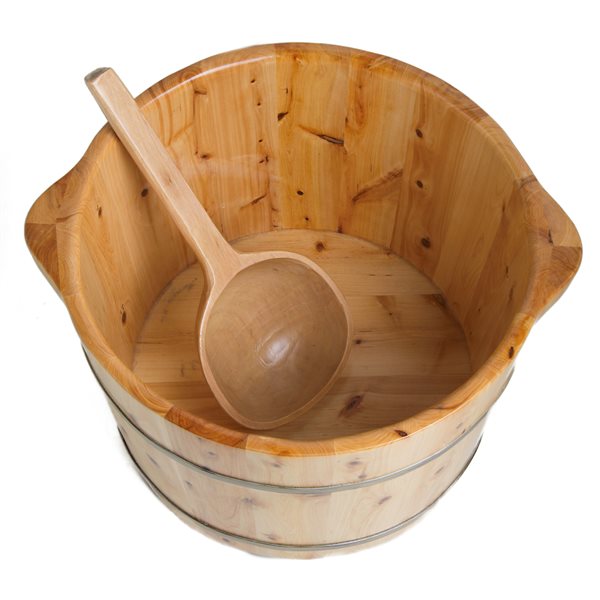 ALFI brand Round Wooden Cedar Food Soaking Tub