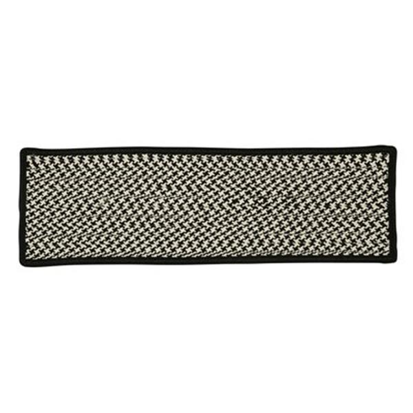 Colonial Mills Outdoor Houndstooth Tweed 8-in x 28-in Black Stair Tread Mat - 13/pack