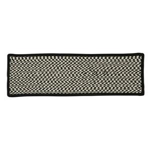 Colonial Mills Outdoor Houndstooth Tweed 8-in x 28-in Black Stair Tread Mat - 13/pack