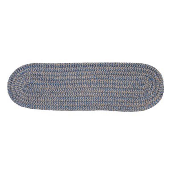 Colonial Mills Softex Check 8-in x 28-in Blue Ice Check Stair Tread Mat - 13/pack