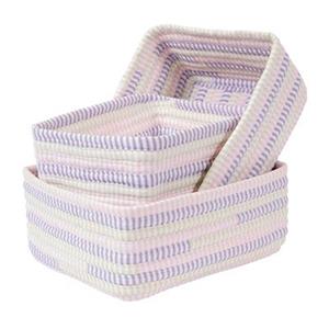 Colonial Mills 8-in x 14-in Multicoloured Ticking Stripe Nesting Basket Set