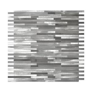 Eden Mosaic Tiles Grey Blends Thin Lines Aluminum Mosaic Tile - 11-Pack