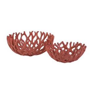 IMAX Worldwide Resin Carpacia Coral Decorative Bowl (Set of 2)