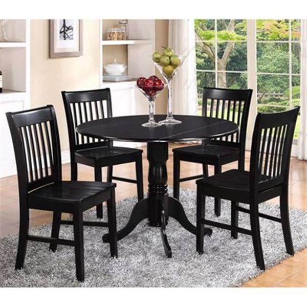 East West Furniture Dublin 30 In H Black 4 Seater Round