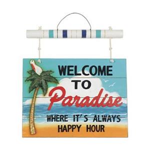 RAM Game Room Products 18-in x 18-in Welcome To Paradise Outdoor Wall Art