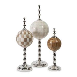 IMAX Worldwide Bone/Aluminum Randolph Bone Finials (Set of 3)