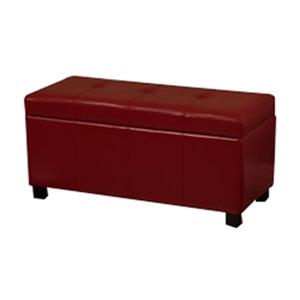 Warehouse of Tiffany Ariel Red Faux Leather Storage Bench