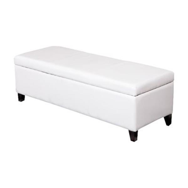 Warehouse Of S, White Leather Ottoman Bench