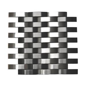 Tuile murale/dosseret 3D, acier inox argenté/noir, 9 mcx
