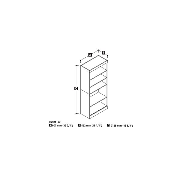 Organisateur de garde-robe Pur de 36 po par Bestar, chocolat