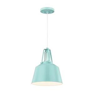 Feiss Freemont Collection 9-in x 11-in High Gloss Blue Bell Mini Pendant Light