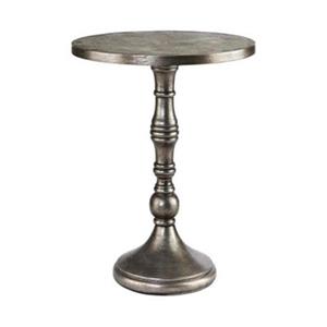 Stein World Valemount 24-in x 26.75-in Pewter Metallic/Silver Leafing Round Accent Table