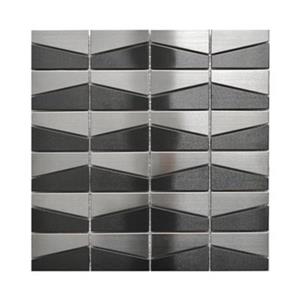 Modern Trapezoid Tile - Black/Stainless Steel - 11-Pack.