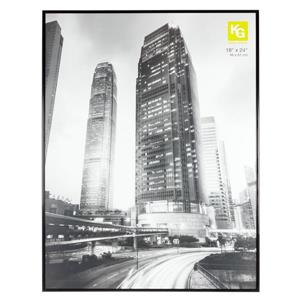 Nexxt Designs KG Uptown Aluminum Poster Frame - 18-in x 24-in, Matte Black Finish, With Plexi Glass