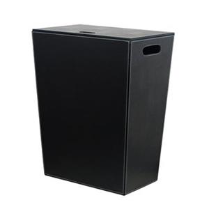 WS Bath Collections  Complements Black Leather Laundry Hamper