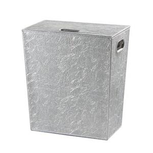 WS Bath Collections Perle Complements Chrome Leather Laundry Hamper