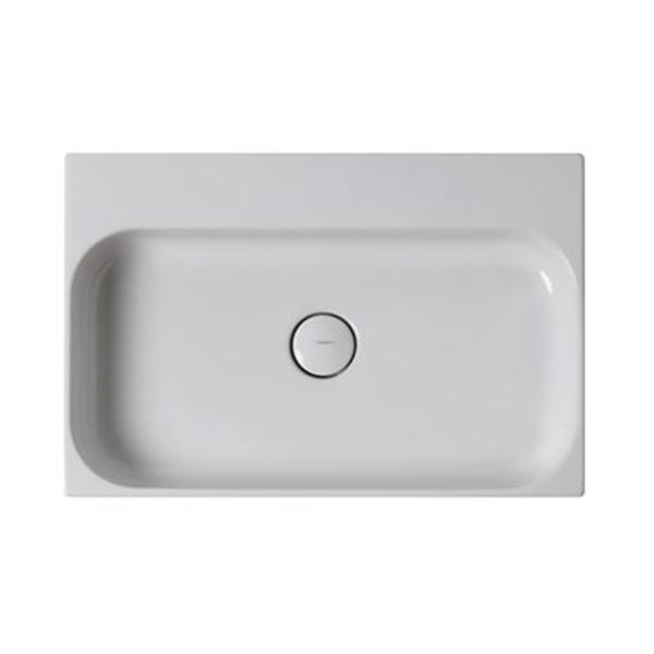 WS Bath Collections Ceramic 23.81-in x 15.94-in White Wall Mount/Vessel Rectangular Bathroom Sink