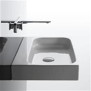 WS Bath Collections Ceramic 23.81-in x 15.94-in White Wall Mount/Vessel Rectangular Bathroom Sink