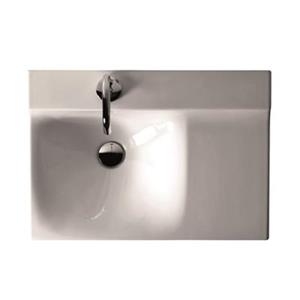 WS Bath Collections Kerasan Ceramic 23.6-in x 16.5-in White Rectangular Wall Mount Bathroom Sink