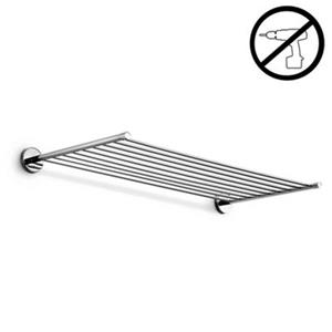 WS Bath Collections Duemila Glue 11.4-in x 23.6-in Chromed Brass Self-Adhesive Bathroom Shelf