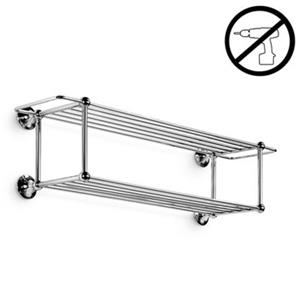 WS Bath Collections Venessia Glue 9.1-in x 29.9-in x 8.5-in Chromed Brass Self-Adhesive Double Towel Rack
