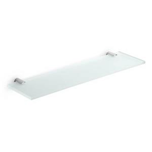 WS Bath Collections Picola 4.5-in x 15.4-in x 0.3-in Frosted Glass Bathroom Shelf With Chrome Supports
