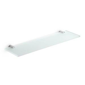 WS Bath Collections Picola 4.5-in x 19.4-in x 0.3-in Frosted Glass Bathroom Shelf With Chrome Supports